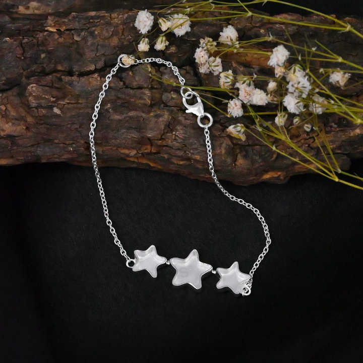 High Quality Handmade Genuine 925 Silver Empty Star Blank Bracelet Jewelry Findings Ashes & Resin Work Keepsake Breast Milk DIY