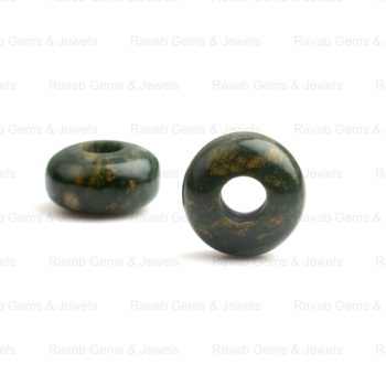 14x8mm Rondelle Briolette Natural Smooth Rhyolite Rainforest Jasper Big Hole Loose Gemstone Beads for Jewelry Making Wholesale