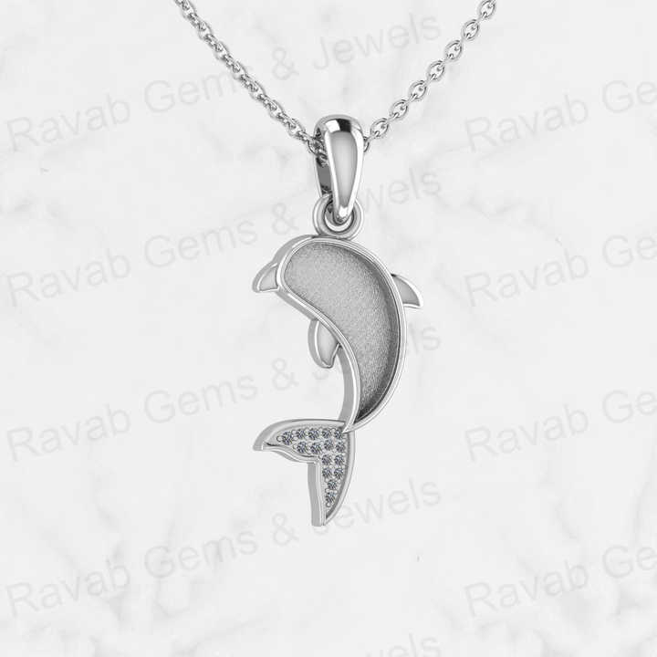 Top Quality 925 Sterling Silver 28x12mm Friendly Dolphin Fish Semi Mount CZ Charm Pendant for Resin Jewelry Findings Components