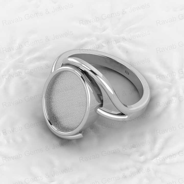 Genuine 925 Sterling Silver Bezel Cup Semi Mount Ring 10x14mm Oval Blank Stone Setting Resin Ashes Keepsake Breastmilk Jewelry