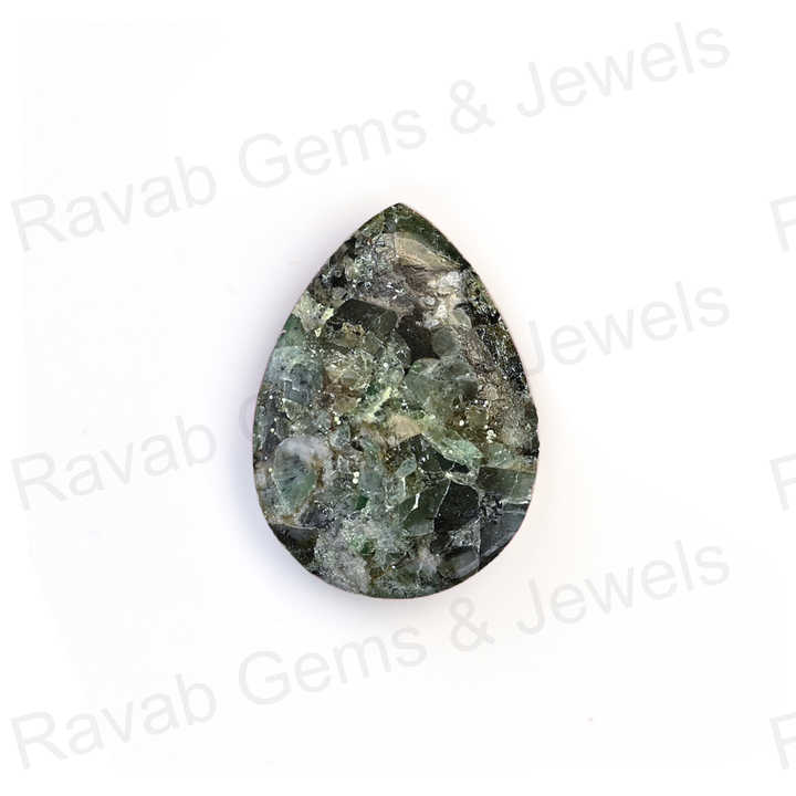 Hot Selling Top Quality 16X22mm Mohave Emerald Copper Pear Shaped Hand Polish Gemstone for Making 14k Gold Handmade Fine Jewelry