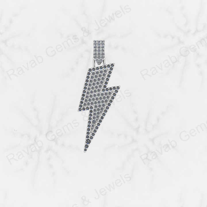 New Arrival 925 Sterling Silver Lightning Bolt Micro Pave Setting Fine Charm Pendant Christmas Gift Fine Jewelry Supplier