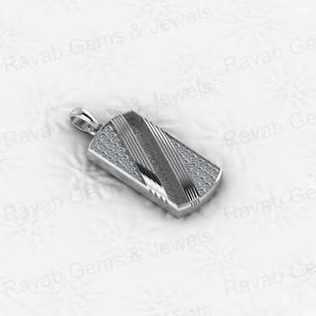Solid 925 Sterling Silver Men's Fine Jewelry White CZ Sturdy Personalized Vertical Bar Pendant Resin Jewelry Findings Components