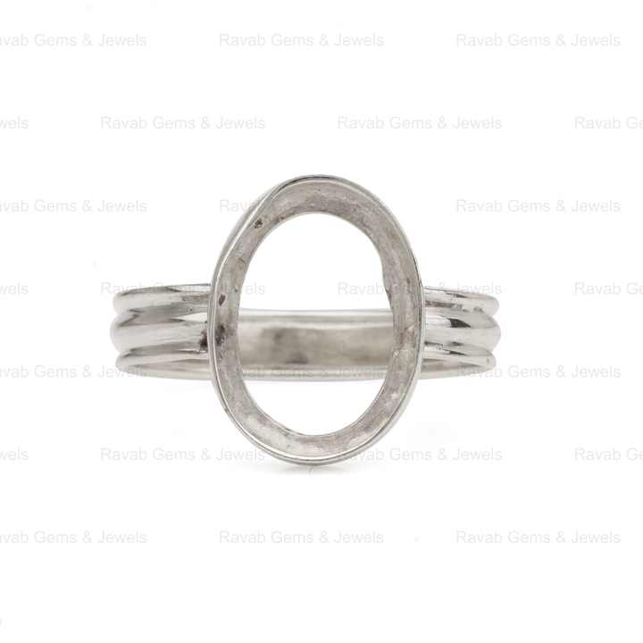 2024 High Quality Genuine 925 Sterling Silver 8x10mm Oval Semi Mount Blank Bezel Setting Ring Good for Gemstone Findings Jewelry