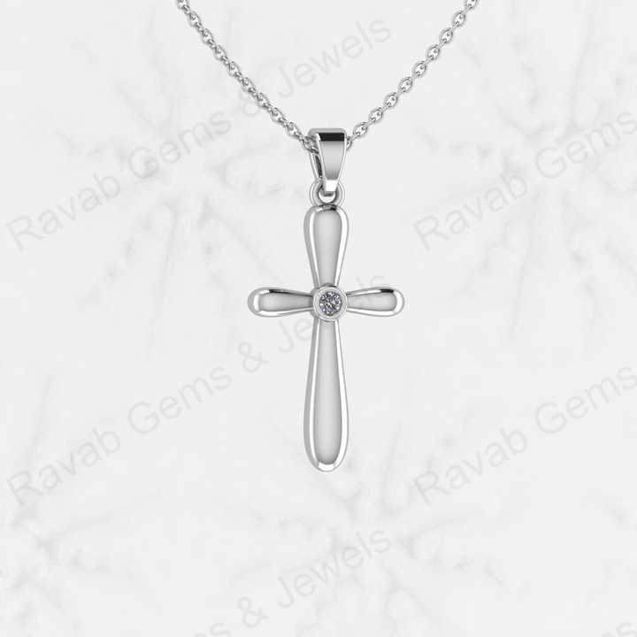 Best Selling Solid 925 Sterling Silver Symbol of Faith Cries Cross Pendant CZ Brilliant Cut Necklace for Women Christmas Gift