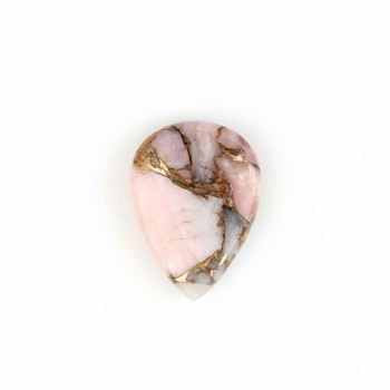 High Quality 16x22mm Pear Shape Briolette Natural Smooth Pink Opal Copper Composite Loose Gemstone Jewelry Making Wholesale