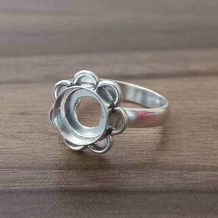 Genuine 925 Sterling Silver 10MM Round Shape Semi-Mount Blank Setting Good For Ashes & Resin Fill Keepsake DIY Fine Jewelry