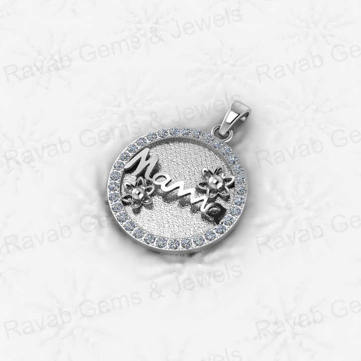 Genuine 925 Silver 25mm Circle Mother Love Initial Letter Semi Mounting Charm Pendant for Resin & Ashes Breastmilk CZ Jewelry