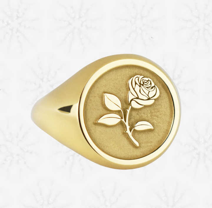 Best Selling Beautiful 925 Sterling Silver Engraved Rose Bouquet Flower Signet Monogram Unisex Ring Personalized Fine Jewelry