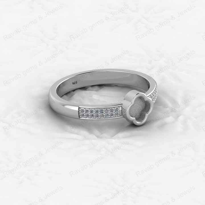 Best Quality 925 Sterling Silver 5x5mm Clawer Semi Mount Blank Setting Wedding Ring Good for Resin Keepsake Finding Jewelry