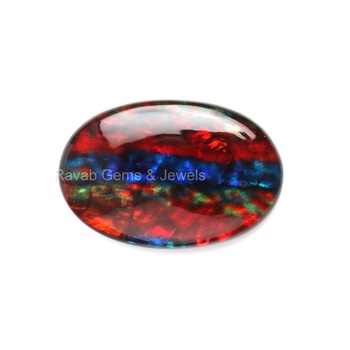 Handmade 20x30mm Red Ammolite Quartz Cabochons Smooth Oval Shape Low Price for Jewelry Making Flat Back Loose Gemstone