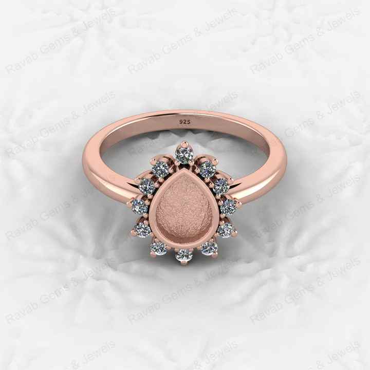 Top Quality 925 Sterling Silver 6x8mm Shape Semi Mount Blank Setting Ring Good for Resin & Ashes Work Keepsake Fine Jewelry