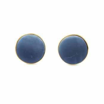 Best Quality 925 Sterling Silver Jewelry Natural Blue Opal Stud Earrings Gold Plated for Women for Anniversaries Fine Jewelry