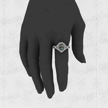 Best Selling 18K Gold Plated Genuine 925 Silver 6x8mm Mohave Blue Black Copper Turquoise CZ Ring for Cocktail Weddings