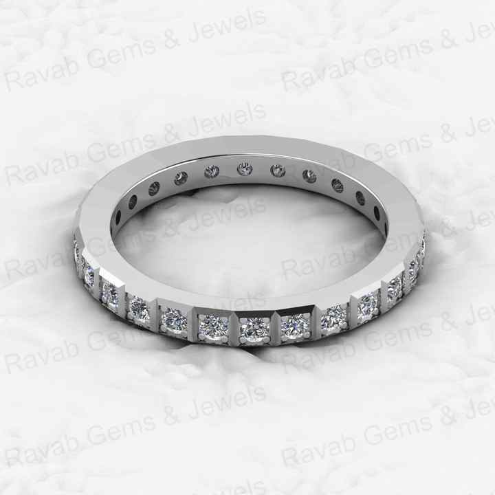 Top Selling 925 Sterling Silver Women's Eternity Wedding Band Dainty Micro CZ Cut Diamond Ring in Gold Vermeil Fine Jewelry