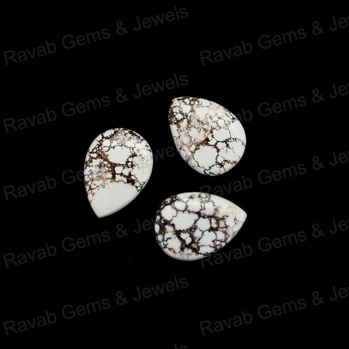 New Arrival 16x22mm Wild Horse Magnesite Jasper Pear Shape Cabochon Gemstone Hand Polish Loose Stone for Making Gold Jewelry