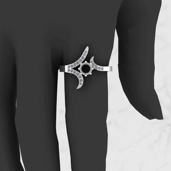 Best Selling 925 Sterling Silver 5mm Round CZ Semi Mount Blank Prong Setting Ring Good for Fine Gemstone Jewelry Component