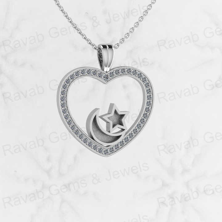 New Design 925 Sterling Silver Heart Charm With Star Moon Semi Mount CZ Pendant Base for Keepsake Breastmilk Jewelry Wholesaler