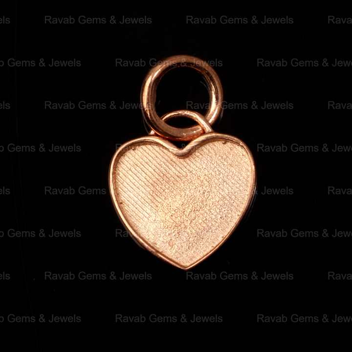 Keepsake Jewelry Rose Gold Plated 925 Silver 12mm Heart Charm Semi Mount Blank Bezel Setting Pendant for Findings & Components