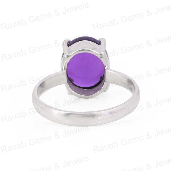 Top Selling 925 Silver Dainty Women Ring 10x14mm Oval Natural Purple Amethyst Handmade High Polished Prong Setting Fine Jewelry