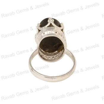High Quality Handmade 10x14mm Oval Natural Labradorite Solid 925 Sterling Silver Party Wear Ring for Women Heavy Gift