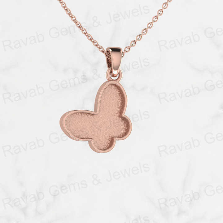 Genuine 925 Silver 17mm Dainty Butterfly Semi Mounting Blank Base Charm Pendant Setting for Resin & Ashes Work Keepsake Jewelry