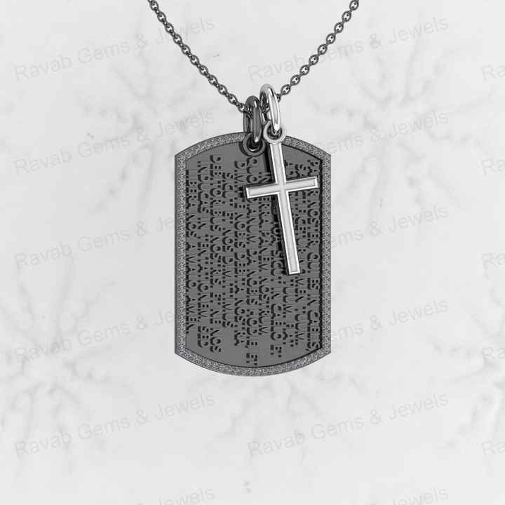 Best Selling 925 Silver With CZ Engraved Lords Catholic Prayer Crucifix Religious Cross Charm Pendant for Christian Fine Jewelry