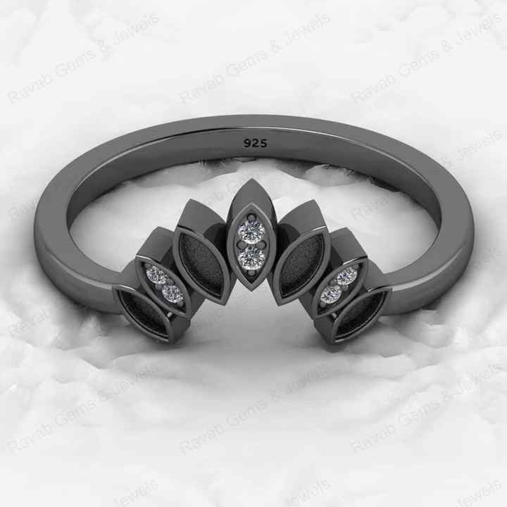 Genuine 925 Sterling Silver Marquise Semi Mounts 2x4-3x5mm Crown Ring Resin Breastmilk Ashes Jewelry Findings Components