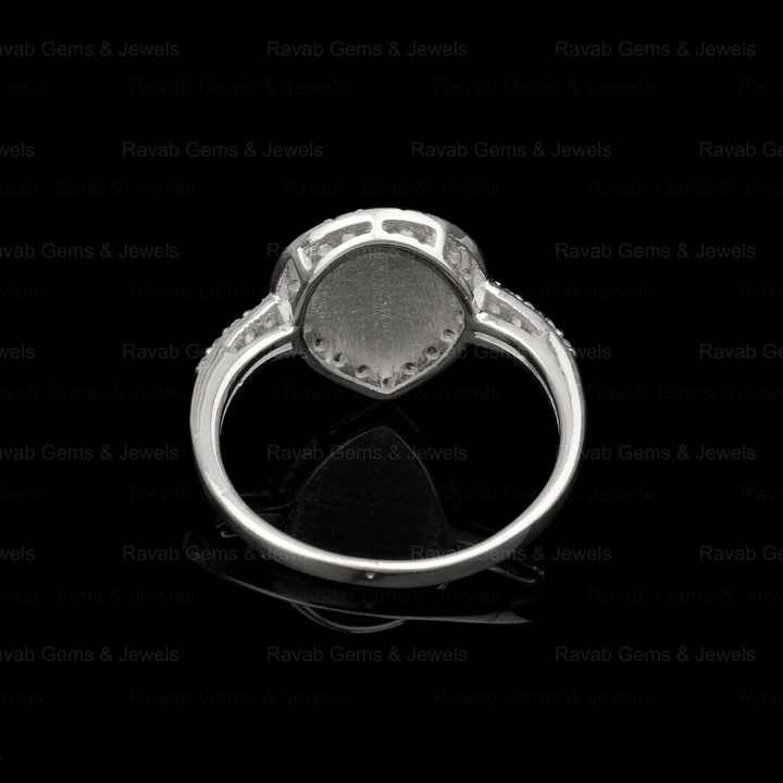 2024 Wholesale 925 Solid Silver 7x9mm Pear With Zircon Set Semi Mount Blank Bezel Setting Ring Good for Gemstone & Ashes Resin