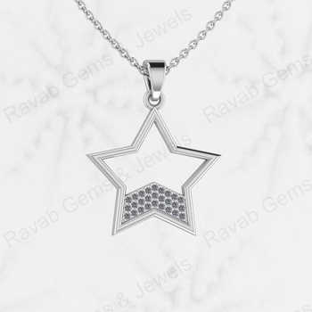 Top Selling Solid 925 Sterling Silver 20X21mm Universal Star Pendant With CZ Unisex Handmade Fine Jewelry Pendants & Charms