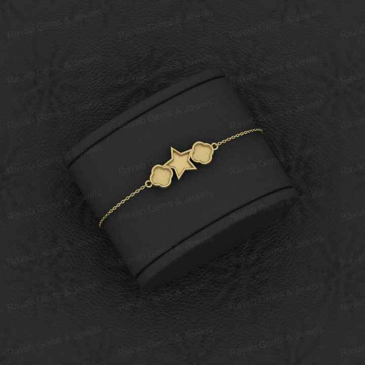 Best Quality Solid 925 Sterling Silver Star & Clover Charm Bracelet Good For Ashes & Resin Work Keepsake Breastmilk Jewelry