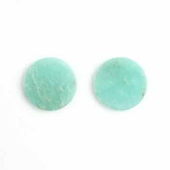High Quality 12mm Natural Smooth Green Russian Amazonite Loose Gemstone Coin Shape Direct Wholesaler for Jewelry Making
