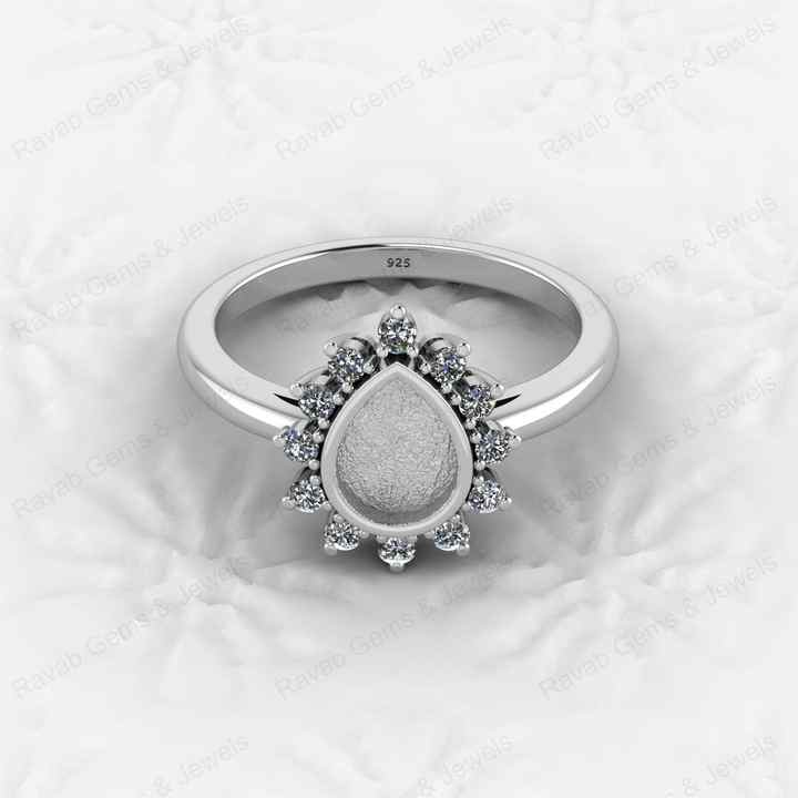 Top Quality 925 Sterling Silver 6x8mm Shape Semi Mount Blank Setting Ring Good for Resin & Ashes Work Keepsake Fine Jewelry