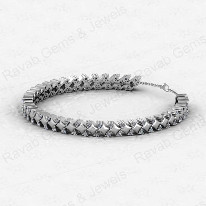 Best Quality Solid 925 Sterling Silver 18K Gold Plated Square Beaded Link Chain CZ Prong Setting Tennis Bracelet for Women