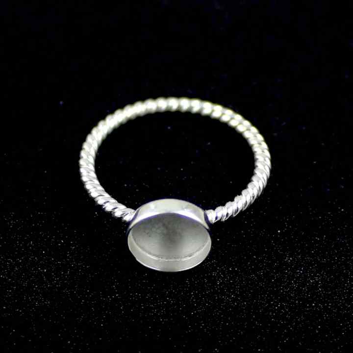 Superb 925 Sterling Silver 10mm Round Shape Semi-Mount Blank Setting Ring Good For Ashes & Resin Fill Keepsake DIY Fine Jewelry