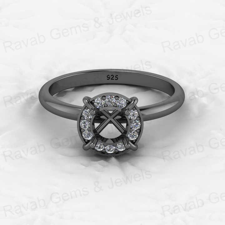 Genuine Solid 925 Sterling Silver Aire Solitaire Semi Mount Blank Setting Ring Good for Ashes & Resin Work Breastmilk Jewelry