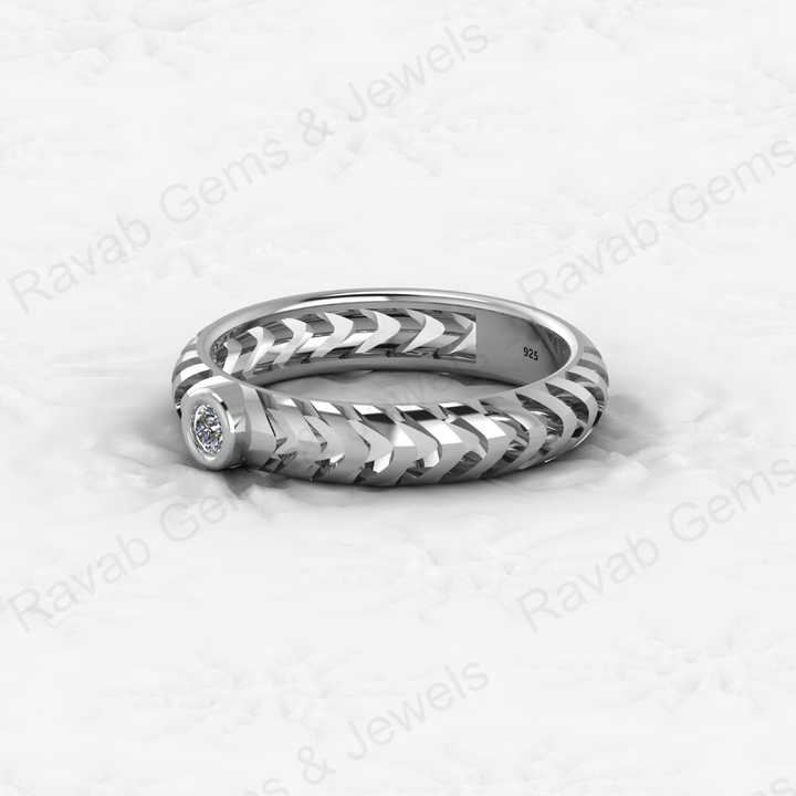 Genuine 925 Sterling Silver 8x10mm Bezel Setting Beaded Design Semi-Mount Blank Setting Handmade Custom Fine Ring For Women (Copy)