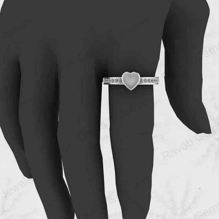 Ultimate 925 Sterling Silver 6mm Semi Mount Ring Heart Design Resin Ashes Excellent Keepsake Genuine Cremation Jewelry
