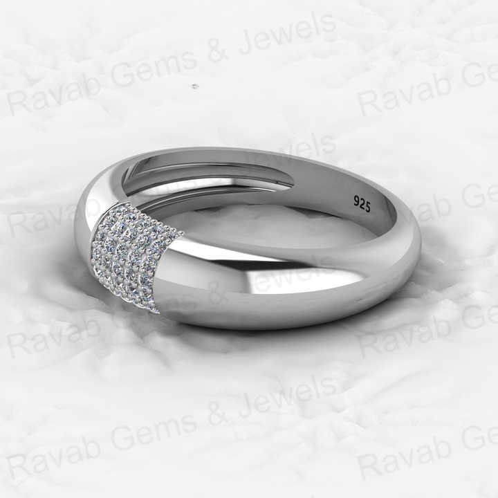 Best Selling Solid 925 Sterling Silver Round Micro Pave CZ Thick Eternity Band Domed Gold Vermeil Women Ring for Fine Jewelry