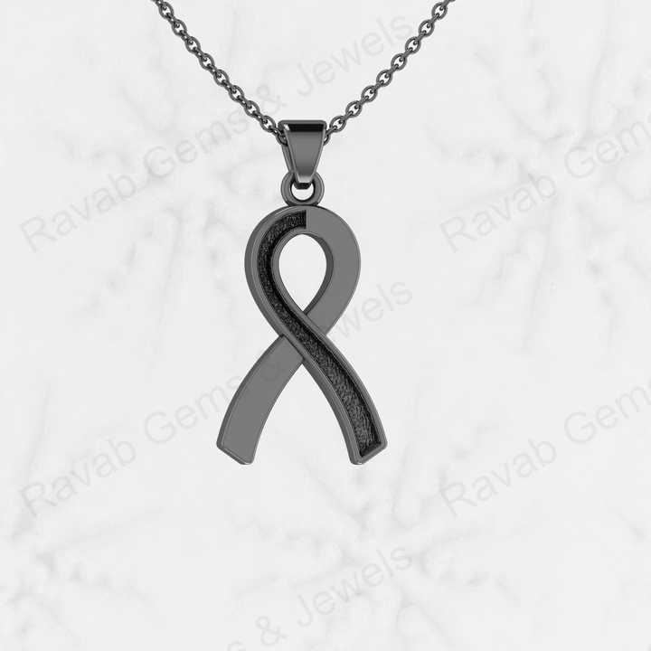 925 Sterling Silver Breast Cancer Ribbon Charm Semi Mount Blank Setting Pendant Good for Ashes & Resin Work Breastmilk Keepsake