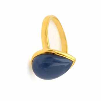 New Arrival Smooth Polished 10x14mm Natural Blue Opal Gemstone Solid Silver Bezel Micron Gold Plated Teardrop Ring Mom Fine