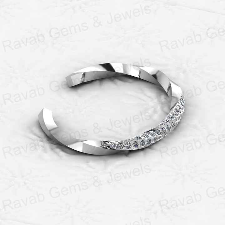 Top Selling Solid 925 Sterling Silver 18k Gold Plated Trending Twisted Band Concave Rhombus CZ Bracelet for Women Jewelry