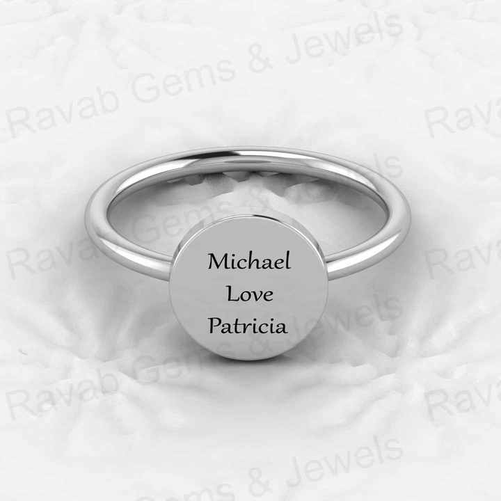 Top Selling Solid 925 Silver 10mm Circle Eternity Band Gold Vermeil Personalized Name Engraved Women's Dainty Ring Fine Jewelry