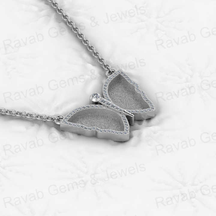 Top Quality 925 Silver 16x22mm Butterfly CZ Blank Bezel DIY Memorial Jewelry Resin Ashes Breast Milk DIY Findings Components