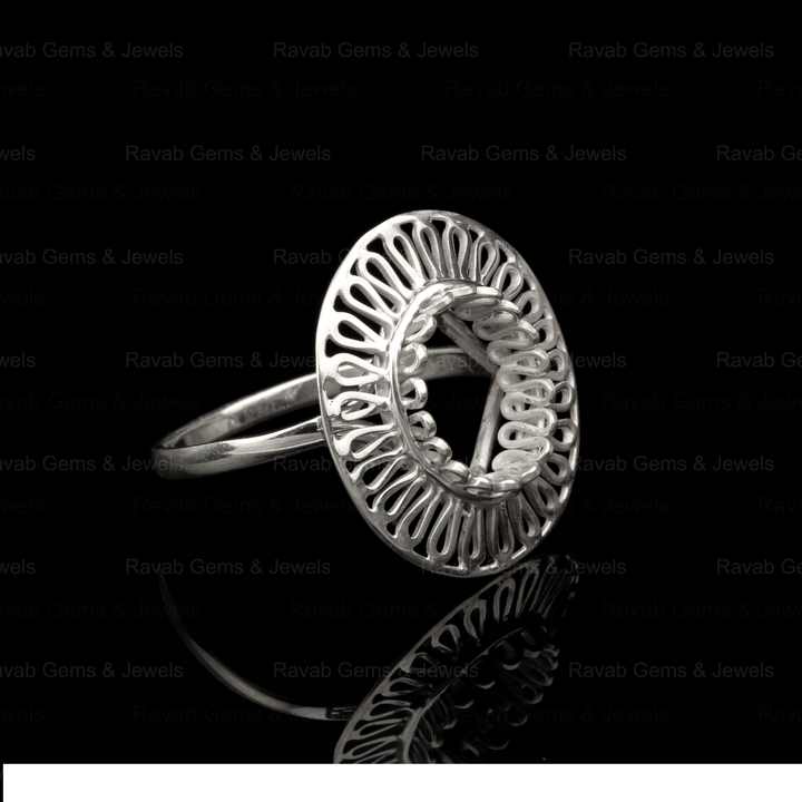 8x10mm Oval Filigree Floral Base DIY Jewelry Findings High Quality 925 Sterling Silver Blank Ring Setting Gemstone Components