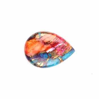 High Quality Natural Purple and Orange Copper Turquoise Loose 16x22mm Smooth Pear Shape Briolette Gemstone for Making Jewelry