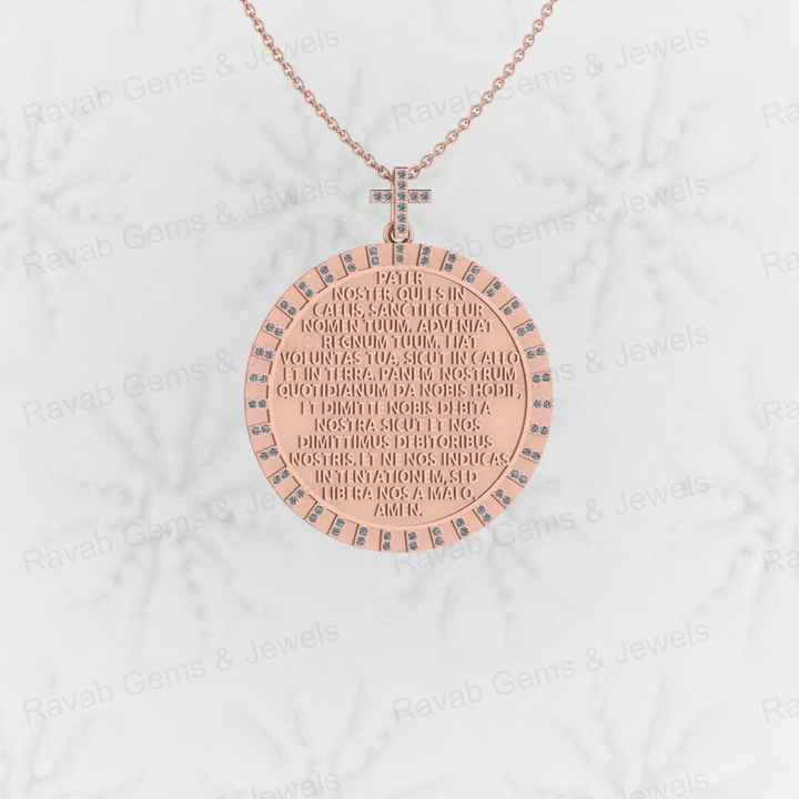 Solid 925 Silver Embossed Lords Catholic Prayer Crucifix Religious Jesus Cross Charm Pendant With CZ for Christian Fine Jewelry