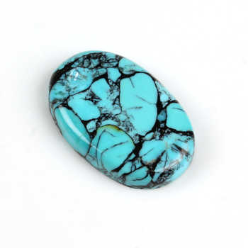 High Quality Natural Kingman Spiderweb Turquoise 20x30mm Smooth Large Oval Flatback Cabochon Loose Gemstone for Making Jewelry