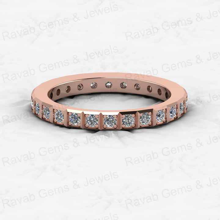 Top Selling 925 Sterling Silver Women's Eternity Wedding Band Dainty Micro CZ Cut Diamond Ring in Gold Vermeil Fine Jewelry