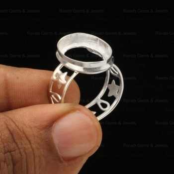 Best Selling 925 Solid Silver Semi Mount Blank Bezel Setting Ring 8x10mm Oval Pre-Notched Excellent Jewelry Findings Components